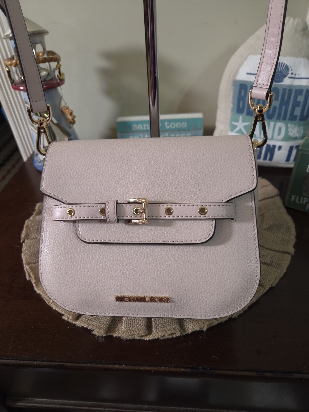 EUC Michael Kors Blush Pink Pebbled Leather Crossbody
